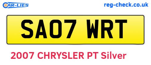 SA07WRT are the vehicle registration plates.