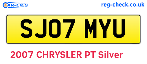 SJ07MYU are the vehicle registration plates.