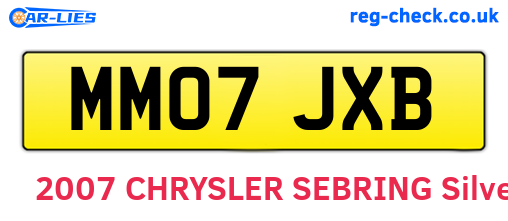 MM07JXB are the vehicle registration plates.