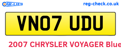 VN07UDU are the vehicle registration plates.