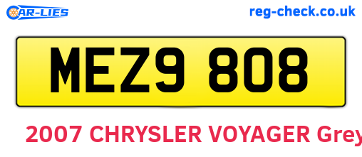 MEZ9808 are the vehicle registration plates.