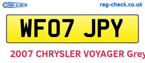 WF07JPY are the vehicle registration plates.