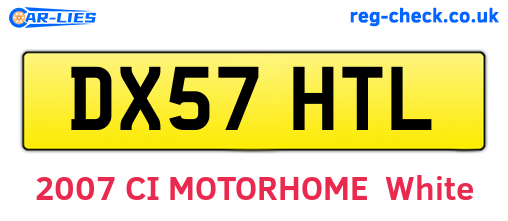 DX57HTL are the vehicle registration plates.