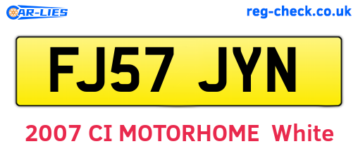 FJ57JYN are the vehicle registration plates.