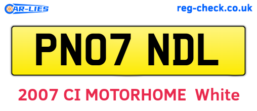 PN07NDL are the vehicle registration plates.