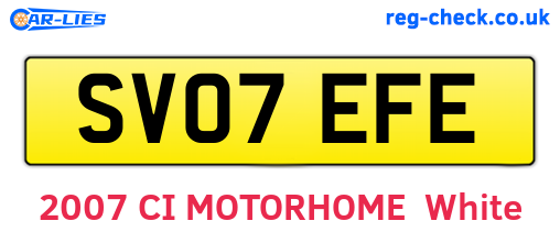 SV07EFE are the vehicle registration plates.