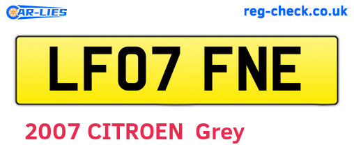 LF07FNE are the vehicle registration plates.