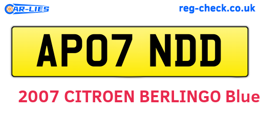 AP07NDD are the vehicle registration plates.