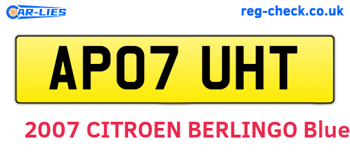 AP07UHT are the vehicle registration plates.