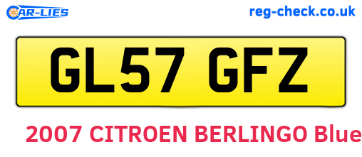 GL57GFZ are the vehicle registration plates.