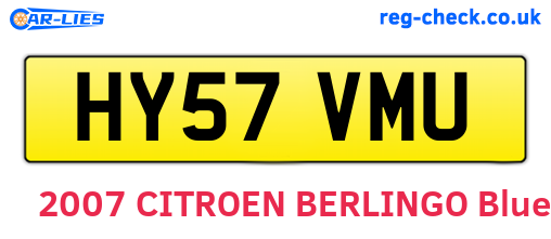 HY57VMU are the vehicle registration plates.
