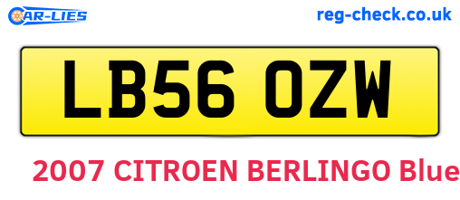 LB56OZW are the vehicle registration plates.