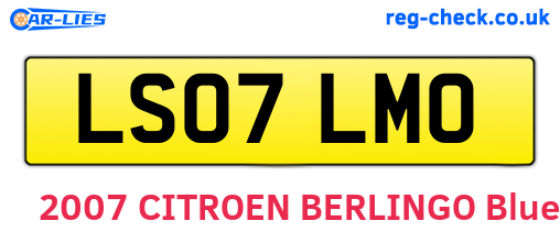 LS07LMO are the vehicle registration plates.