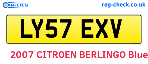 LY57EXV are the vehicle registration plates.