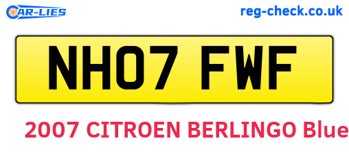 NH07FWF are the vehicle registration plates.