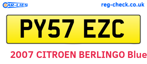 PY57EZC are the vehicle registration plates.