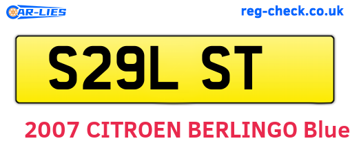 S29LST are the vehicle registration plates.