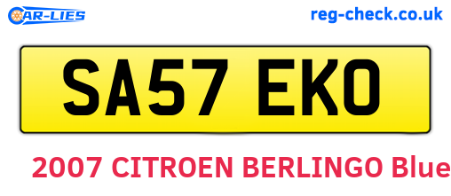 SA57EKO are the vehicle registration plates.
