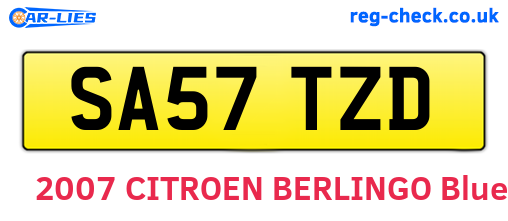 SA57TZD are the vehicle registration plates.