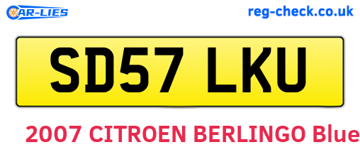 SD57LKU are the vehicle registration plates.