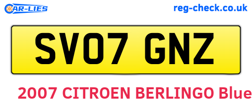 SV07GNZ are the vehicle registration plates.