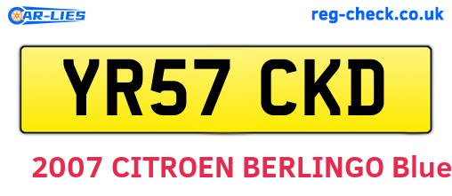 YR57CKD are the vehicle registration plates.