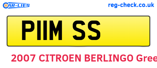 P11MSS are the vehicle registration plates.