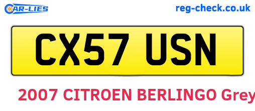 CX57USN are the vehicle registration plates.