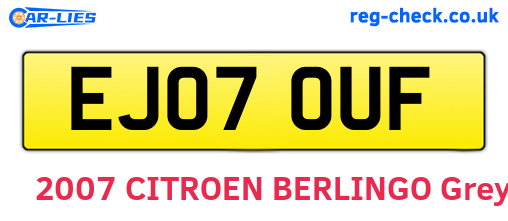 EJ07OUF are the vehicle registration plates.