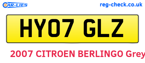HY07GLZ are the vehicle registration plates.