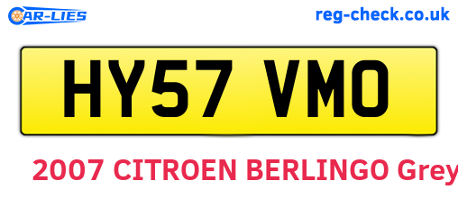 HY57VMO are the vehicle registration plates.