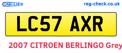 LC57AXR are the vehicle registration plates.