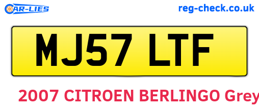 MJ57LTF are the vehicle registration plates.