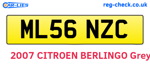 ML56NZC are the vehicle registration plates.