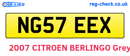 NG57EEX are the vehicle registration plates.