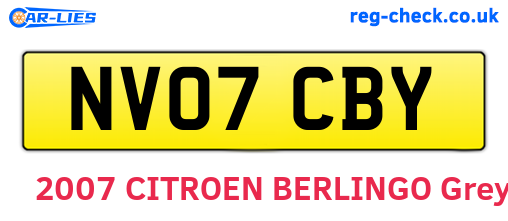 NV07CBY are the vehicle registration plates.