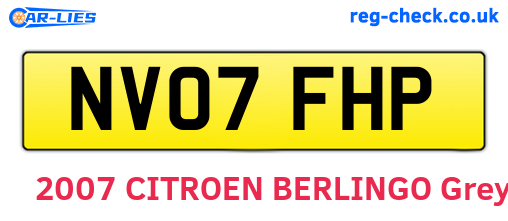 NV07FHP are the vehicle registration plates.