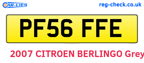 PF56FFE are the vehicle registration plates.