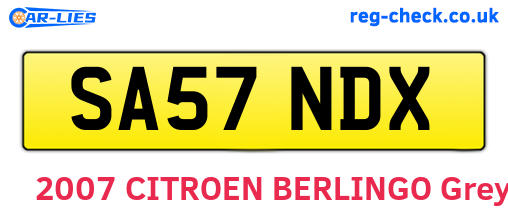 SA57NDX are the vehicle registration plates.