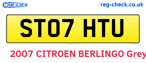 ST07HTU are the vehicle registration plates.