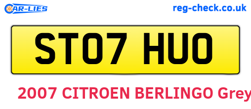 ST07HUO are the vehicle registration plates.