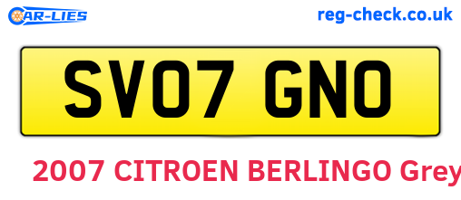 SV07GNO are the vehicle registration plates.