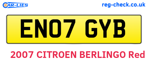 EN07GYB are the vehicle registration plates.