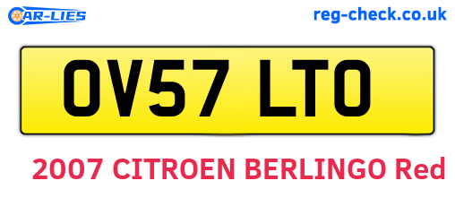 OV57LTO are the vehicle registration plates.
