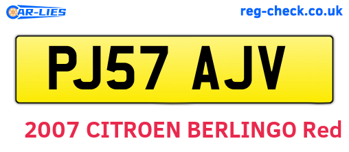 PJ57AJV are the vehicle registration plates.