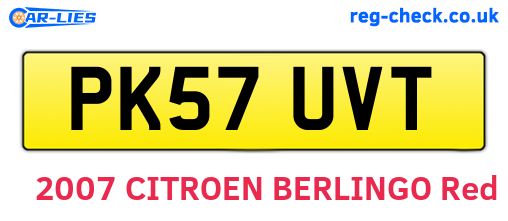 PK57UVT are the vehicle registration plates.