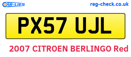 PX57UJL are the vehicle registration plates.