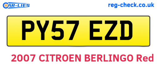 PY57EZD are the vehicle registration plates.