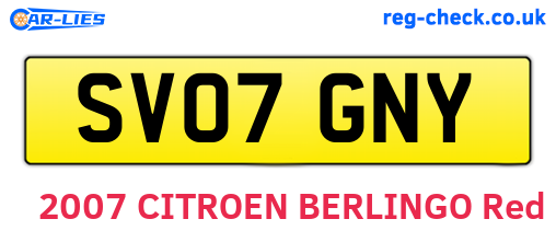 SV07GNY are the vehicle registration plates.