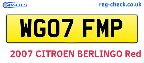 WG07FMP are the vehicle registration plates.